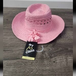 Art Class Pink Girls Straw Hat NWT